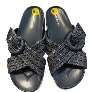 Marc Fisher Welti Women's Navy Woven Sandals Size 9.5